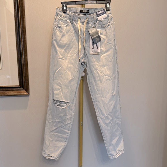 Rewash pull on boyfriend vintage reunion high rise jeans NWT 1/25 - Picture 1 of 14